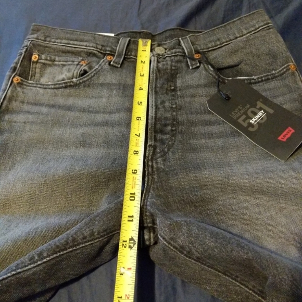 Levi's 501 S Skinny Jeans Coal Black Grey - Picture 4 of 7